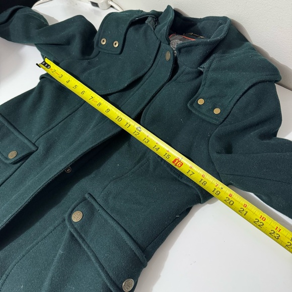 Vince Camuto Dark Green wool blend hoodie cottagecore coat - Picture 6 of 7